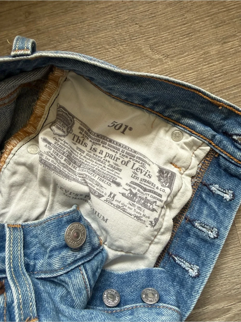 Women’s Levi 501 Distressed High-Waist Denim Shorts - Light Blue